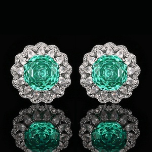 Vintage Eco-friendly Copper Fancy Jewelry <b>Set</b> 14-10mm Paraiba Green Cubic Zirconia Pendant Earrings <b>Ring</b> <b>Set</b> for <b>Women</b> - Product Image 3
