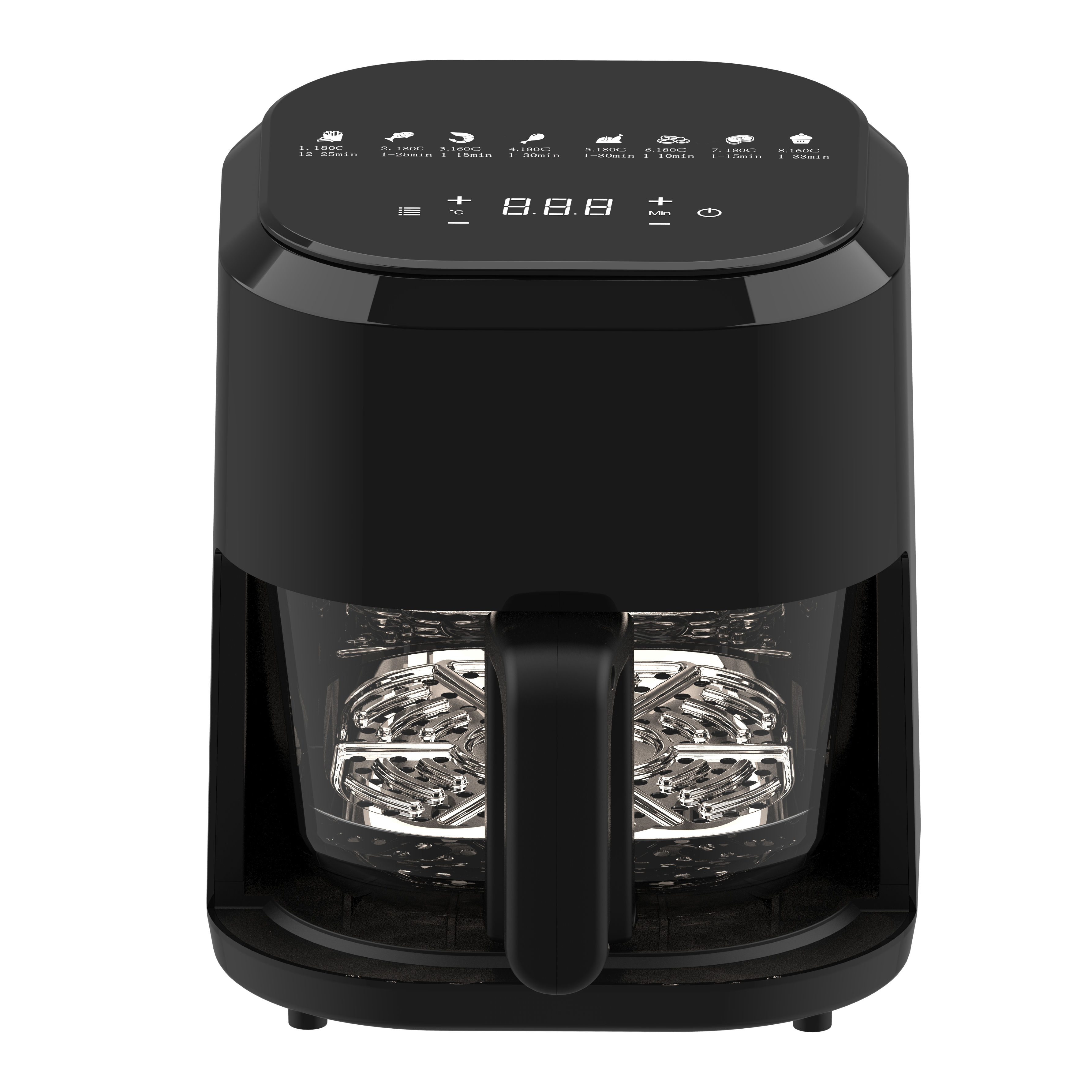 New Product Mini Household Appliances Digital Display Panel Air Fryer - Non Stick Visual Air Fryer