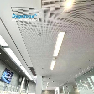 Paneles de yeso perforados aleatorios de <span class=keywords><strong>12</strong></span> mm con agujeros cuadrados y redondos para techos acústicos, diseño moderno, fabricados en China. - Product Image 1