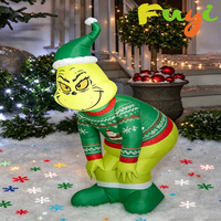 Décoration extérieure gonflable Grinch de haute qualité, nouveau design, imperméable, durable, résistante au soleil, avec pompe à air électrique