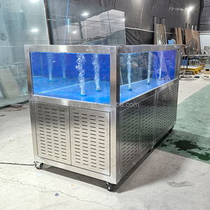 Venta al por mayor de fábrica: Estante comercial personalizado de acero inoxidable de alta resistencia con ruedas para acuarios de lujo para exteriores, para tiendas de mariscos. - Product Image 3