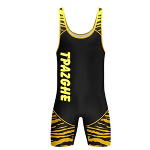 Koele Droge Felle Kleur Bodybuilding Patroon Omkeerbaar Internationale Groothandel Sublimatie Afdrukken Kinderen Worstelen Singlets