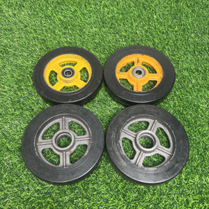Roues <span class=keywords><strong>de</strong></span> chariot en caoutchouc sans chambre à air solides et durables, résistantes et anti-crevaison, avec moyeu en fonte - Product Image 3