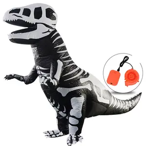 Halloween Party Fancy Dress Children Kid Cosplay Mascot Costume Inflatable Dinosaur Skeleton Costume Polyester Unisex Animal