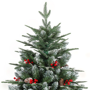 Artificial Christmas Tree Decorations Falling-Snow <strong>Pinecones</strong> Flocked Snow Fir Standing Base High Quality Wholesale Plastic Warm - Product Image 2