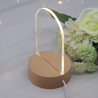 Lampe de nuit acrylique à chargement USB Base en bois avec acrylique vierge pour décoration Veilleuse bricolage en gros