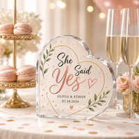 Plaque décorative en acrylique transparente personnalisable – Ornement de bureau imprimé pour Noël, mariages et cadeaux de couple