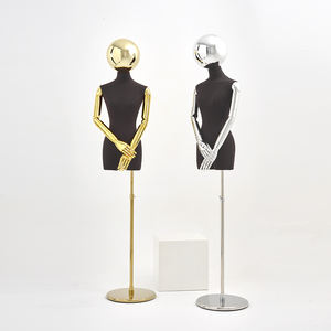 Maniquí <span class=keywords><strong>de</strong></span> medio cuerpo para mujer, vestido <span class=keywords><strong>de</strong></span> exhibición, forma <span class=keywords><strong>de</strong></span> <span class=keywords><strong>costura</strong></span>, parte superior del cuerpo, cabeza cromada, brazos articulados, busto <span class=keywords><strong>de</strong></span> mujer, M003-CFG - Product Image 3