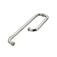 Quincaillerie de porte en verre de douche en forme de L dos à dos poignée en verre