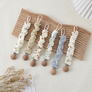 Nouvelle Chaîne de Sucette en Coton pour Bébé avec Nœud Mignon, Attache-Sucette et Support de Dentition au Crochet - Product Image 1