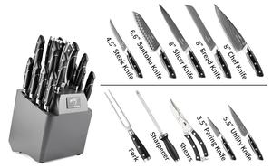 Juego de cuchillos de carnicero Santoku Premium de acero damasco de 18 piezas, superventas, cubiertos de cocina con mango de ABS para regalo - Product Image 4