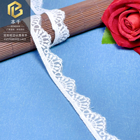 LEIXUSI Bordure en dentelle blanche en maille de 1,8 cm, dentelle brodée pour vêtements, literie, accessoires de robe