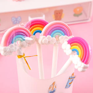 Dessin animé <span class=keywords><strong>arc</strong></span>-<span class=keywords><strong>en</strong></span>-<span class=keywords><strong>ciel</strong></span> sucette stylo à bille mignon Girly coeur nuage moderne pour étudiant apprentissage papeterie anniversaire petits cadeaux - Product Image 2