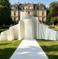 Arche de mariage en métal blanc personnalisable, cadre de toile de fond, accessoires de mariage réutilisables pour la décoration de banquets et de fêtes