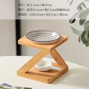 Support <span class=keywords><strong>de</strong></span> bougie en bambou pour aromathérapie, qualité export, pour huiles essentielles et encens, modèle floral, pour l'exportation - Product Image 6