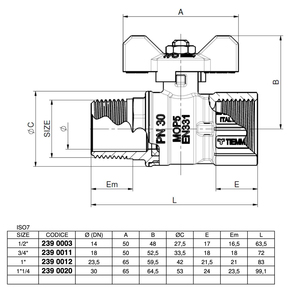 Vanne papillon manuelle en aluminium MOP5 de 1 \ "pour eau à haute température personnalisable OEM - Product Image 2