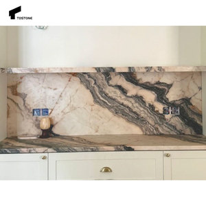 Tostone Aurora sóng tự nhiên màu hồng Đá Cẩm Thạch đá đảo bàn cho nhà biệt thự nhà bếp Countertop Vanity đầu trang trí tường - Product Image 3