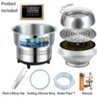 Marmite à vapeur électrique multifonctionnelle pour fruits de mer, 3000W, 2 couches, pot en céramique, couvercle en verre, garantie 1 an, pour les restaurants