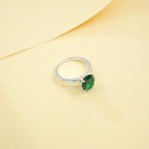 Fashion <b>Emerald</b> <b>Ring</b> in S925 Sterling <b>Silver</b> - Product Image 5