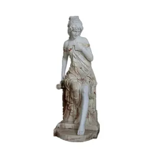 Natural style ready stock woman statue with pot water fountain indian lady statues lady statue fountain