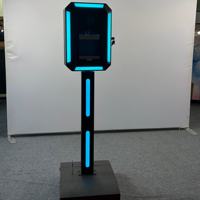 Photomaton Robotisé Autonome avec Lumières RGB, Télécommande Sans Fil, Compatible iPad, Caméra, Structure Métallique Portable