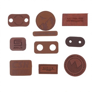 Custom Debossed PU Faux Leather Cabretta Labels Round Square Embossed Brown Leather <b>Patch</b> for Jeans Jackets <b>Bags</b> Clothing 2026 - Product Image 1
