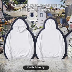 Sudadera con Capucha Sublimada, Transpirable y Ecológica, Totalmente Blanca, de Poliéster, para Hombre y Mujer, Disponible en el Almacén RTS USA - Product Image 2