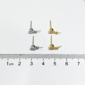 S925 Silver DIY Pearl Accessories Fashion Silver Jewelry Earnail with 9-13mm Round Beads 22130-Empty Stand for <b>Earrings</b> - Product Image 4