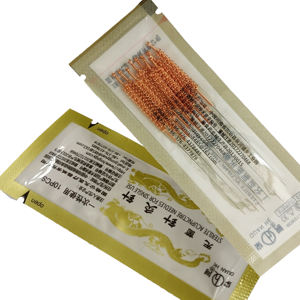 Agulha de acupuntura de cobre estéril descartável com alça espiral 100 peças - Product Image 2