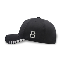 Casquette de baseball à 6 panneaux en tissu extensible avec broderie, impression réfléchissante et logo