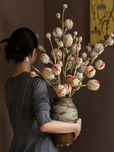 ช่อดอกไม้แห้งทำมือสไตล์วาบิซาบิสมจริง ตกแต่งผลไม้และดอกไม้ สำหรับห้องนั่งเล่นและโต๊ะรับประทานอาหาร - Product Image 6