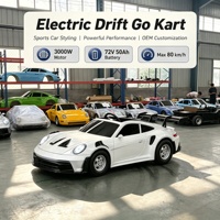 Kart de course électrique 3000W à faible bruit, mini GT3, châssis stable, kart de drift pour adultes avec freins