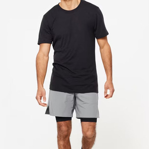 Shorts de sport pour hommes, taille élastique, tissu extensible, respirant, vêtements de fitness de haute qualité, poches, style uni, shorts d'entraînement - Product Image 3