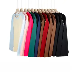 Herbst 220 gsm Raglan Farbe passende 100% gekämmte Baumwolle lange Ärmel T-Shirt Herren lockeres Shirt individueller Druck