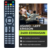 Control Remoto IR de Código Fijo 2400-ED00ASAN de Repuesto para TV Rusa ASANO con Distancia de Control de 10m