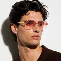Lunettes de soleil sans monture Sitier Vintage Classic de haute qualité, personnalisables pour femmes et hommes