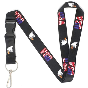 Lanière en forme de drapeau américain personnalisé, <span class=keywords><strong>porte</strong></span>-clé et <span class=keywords><strong>porte</strong></span>-identification avec boucle amovible/amovible pour clés ou <span class=keywords><strong>Badge</strong></span> - Product Image 1