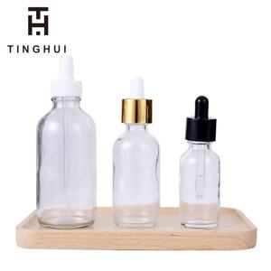 Bouteilles d'huile essentielle vides de 1 oz, 2 oz, 4 oz, 8 oz, 16 oz, 32 oz, en verre transparent ambré rond, avec compte-gouttes - Product Image 3