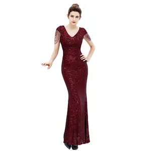 High Quality Evening dresses female new banquet temperament elegant long section sequins gas field queen fishtail