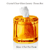 Boîte à mouchoirs en verre transparent de luxe, élégante et moderne, distributeur décoratif pour la maison, la salle de bain, la chambre, l'hôtel, le dessus de table