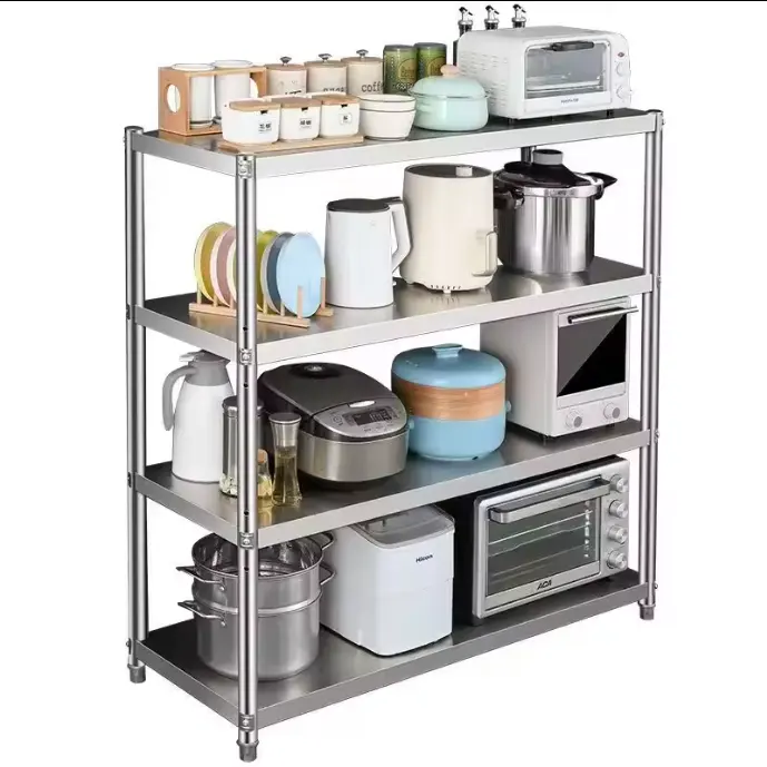 Commercial kitchen high-quality thickened four-layer stainless steel shelf for wholesales