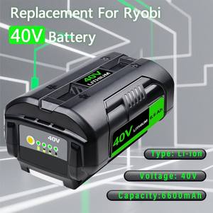 Batterie au lithium <span class=keywords><strong>40V</strong></span> 6.0Ah de remplacement pour batterie <span class=keywords><strong>Ryobi</strong></span> <span class=keywords><strong>40V</strong></span> OP40401 OP40602 OP4026 OP40501 OP40261, batterie pour <span class=keywords><strong>tondeuse</strong></span> à gazon <span class=keywords><strong>Ryobi</strong></span> <span class=keywords><strong>40V</strong></span> - Product Image 2