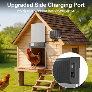 Large Automatic Chicken Coop Door Solar Powered <b>Timer</b> <b>Light</b> Sensor Remote Control Al Alloy Anti Pinch Weatherproof Opener - Product Image 6