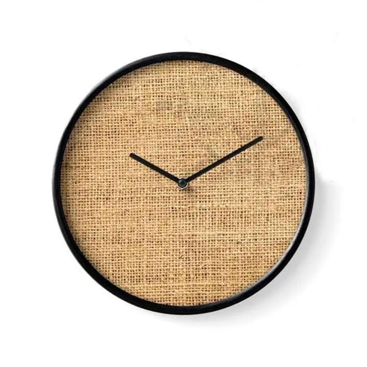 Rustic Rattan Easy natural eco-friendly delightful luxury wooden wall clocks No Numbers - Silent Battery Operated Clocks