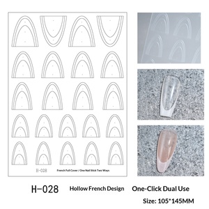 Populares pegatinas transparentes de Navidad de doble uso para decoración de uñas, plantilla adhesiva para pintura en aerosol con diseños de campanas, coronas y bastones de caramelo - Product Image 5