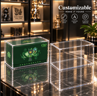 Étui de présentation magnétique en acrylique personnalisé pour boîte cadeau de cartes d'anime vertes, étanche, anti-poussière, support magnétique N52, conception de logo personnalisée
