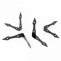 Support décoratif en fer noir en forme de L de 4 pouces, protection des bords et des coins, garde-coins métalliques pour boîte en bois, table et autres meubles