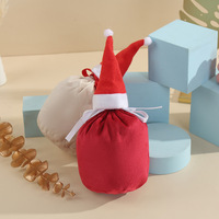 Sacs à bonbons en velours rouge avec cordon de serrage pour Noël, pour emballer des cadeaux pour les fêtes de Noël