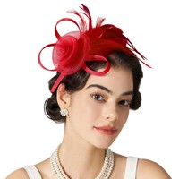 Sombreros de Fiesta para Mujer, Sombreros de Iglesia con Clip para Cóctel y Boda, 100% Poliéster