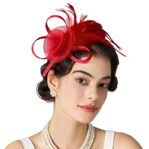 Fascinateurs pour femmes, chapeaux de fête du thé, <span class=keywords><strong>chapeau</strong></span> d'église avec clip pour cocktail, <span class=keywords><strong>mariage</strong></span>, 100% polyester - Product Image 2
